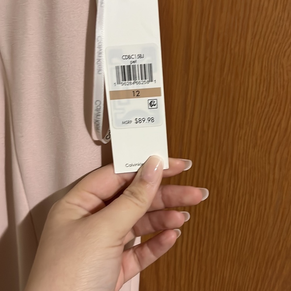 Light pink Calvin Klein dress high low BRAND NEW NEVER BEEN WORN - Picture 3 of 4